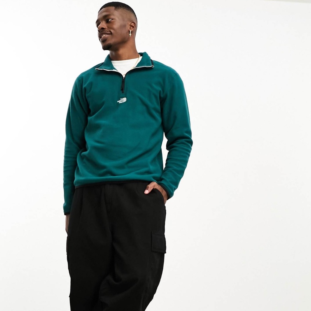 NWT The North Face Glacier Fleece Sweater 1/4 Zip in Green